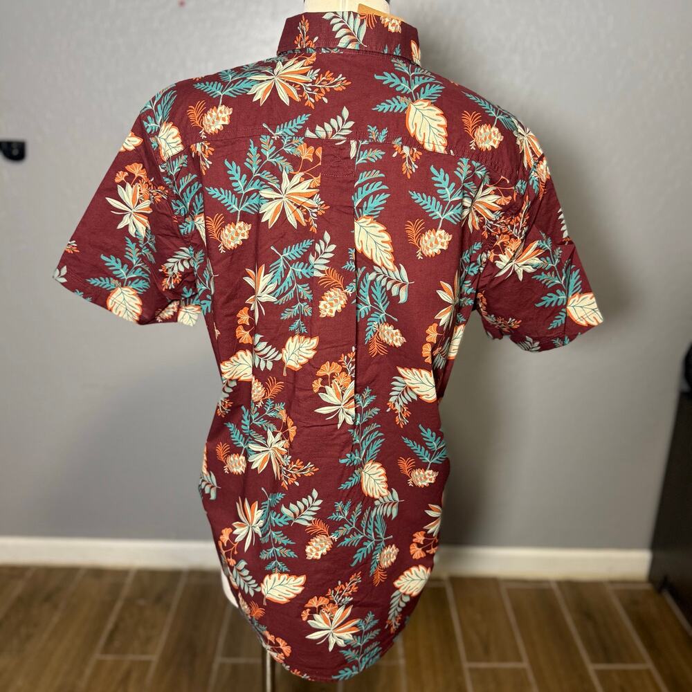 Eddie Bauer mens Short Sleeve Baja Shirt Print Blackberry Size L - Picture 2 of 4